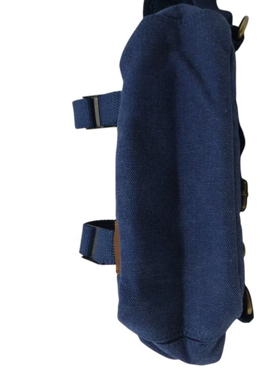 Kaukko Blue Denim Canvas Backpack Purse Adjustable Strap Zip Travel Bag